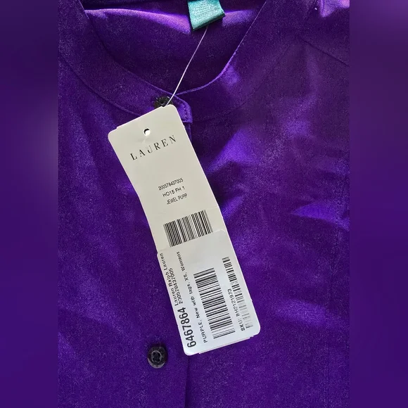 Size XS Jewel Purple Longsleeve Blouse - Picture 7 of 8